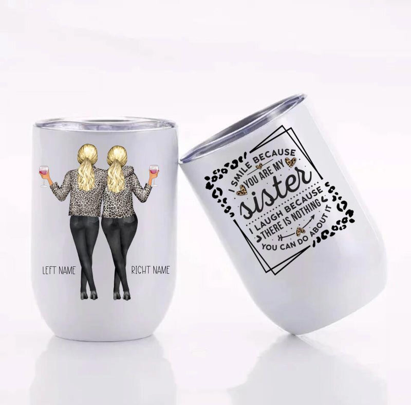 Custom Best Friends Wine Tumbler, States Tumbler, Personalized Wine Cooler,  Custom Best Friend Tumbler, Soul Sisters Wine Tumbler 