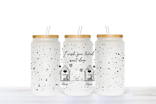 Print On Demand 16 or 20 oz Can Glass With Bamboo Lid and Straw MATTE/ –  DanniBe Collection